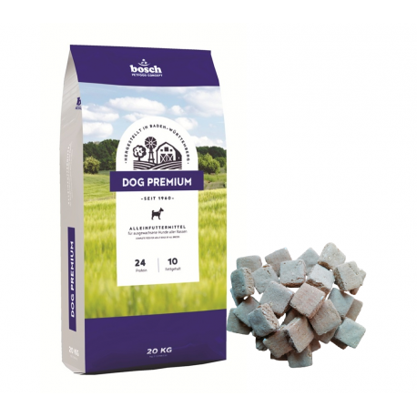 bosch Dog Premium 20kg + bosch MUSLI sausainiai 10kg